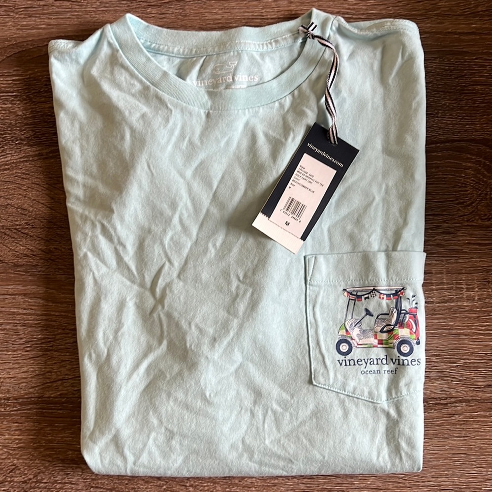 Men’s Vineyard Vines T-Shirt Medium Ocean Reef Golf Cart